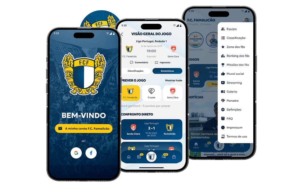 Pré-visualização da app Vila Nova